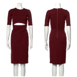 Reformation Evita Cut Out Midi Dress Shiraz S Burgundy Office Siren Corpcore